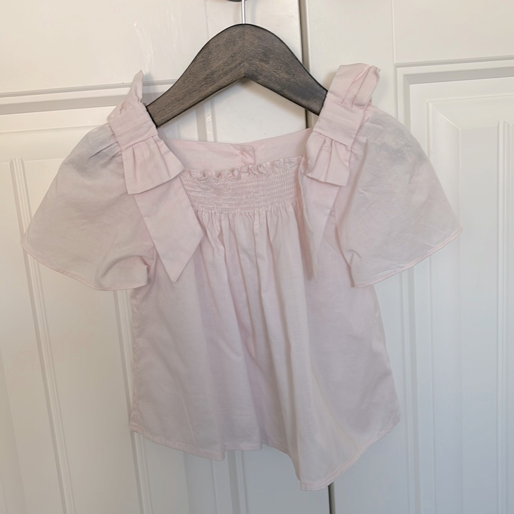 Patachou Blush Pink Cotton Blouse with Bows